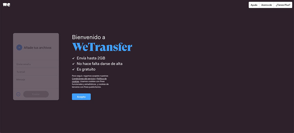WeTransfer es una de las soluciones de uso compartido de archivos grandes más utilizadas